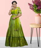 Kanjivaram Silk Pure Half & Embroidery Work Saree Lengha Blouse With Dupatta image 1