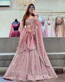 Premium Taffeta Satin Silk & Sequence Work  Lehenga Blouse With Dupatta image 1