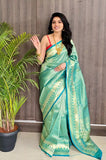 Designer Classic Look Pure Silk Saree, Indian Wedding Sari Blouse image 1