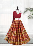 Banarasi Silk & Zari Weaving Work Lehenga Blouse image 1