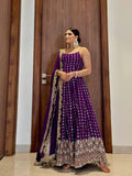 Georgette Embroider Sequence Work Gown With Dupatta image 2
