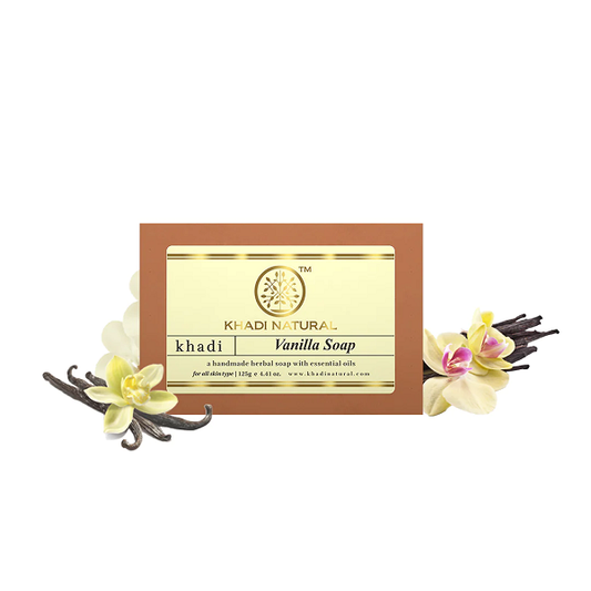 Khadi Natural Vanilla Handmade Herbal Soap, 125 g image 1
