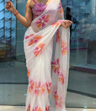 Smooth Georgette With Sequence Work  Saree & Blouse image 1