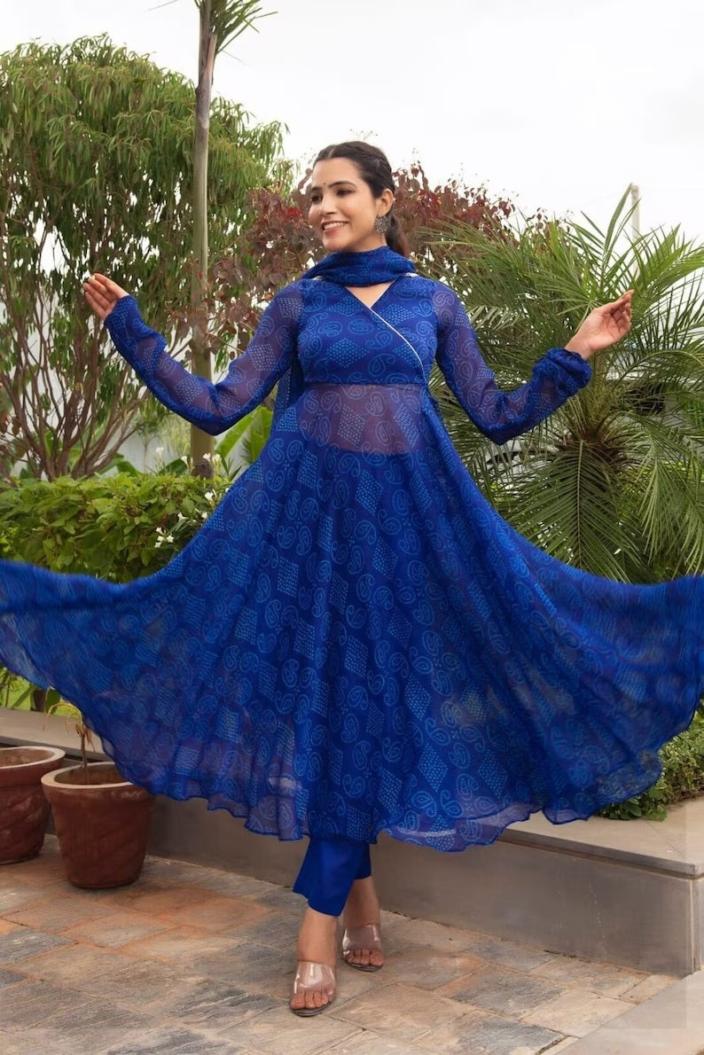 Heavy Georgette Long Gown Dresses & Dupatta image 1