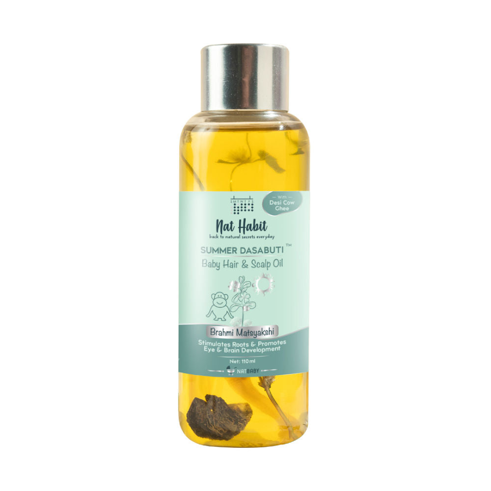 Nat Habit Summer Baby Scalp & Hair Oil Brahmi Matsyakshi DASABUTI - 110 ml image 3