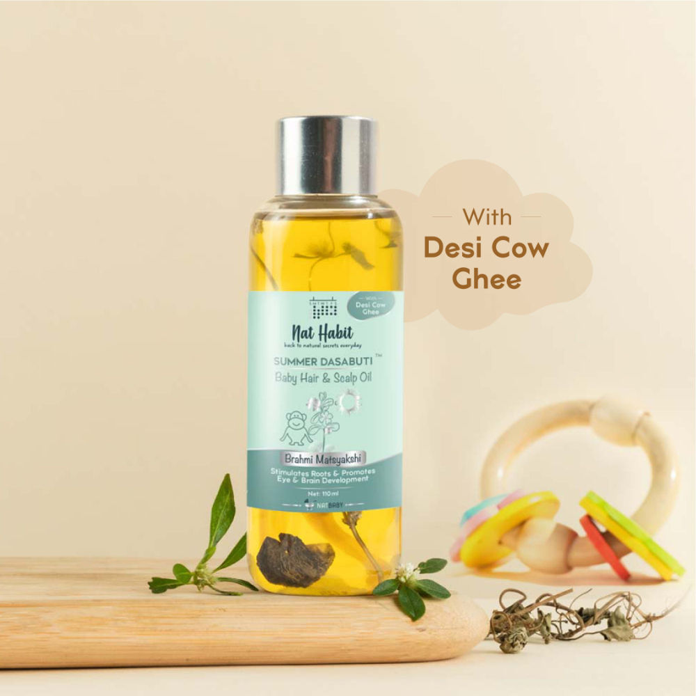 Nat Habit Summer Baby Scalp & Hair Oil Brahmi Matsyakshi DASABUTI - 110 ml image 1