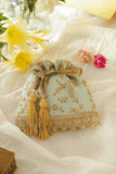 Potli Bag Embroidered poly silk Potli bag image 2