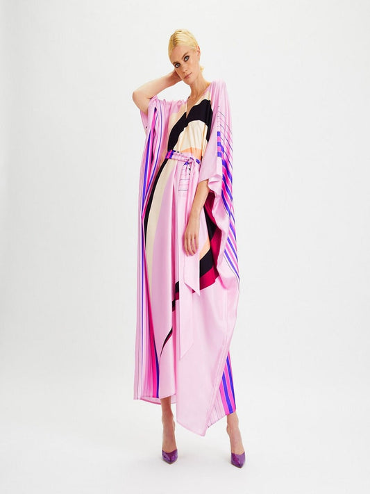 Women's Belt Style Casual Wear Satin Silk Kaftan (Free Size) J5647 image 1
