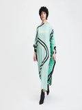 Beach Wear Sea Green Shaded Dot Printed Style Women French Moss Kaftan J5686 image 1