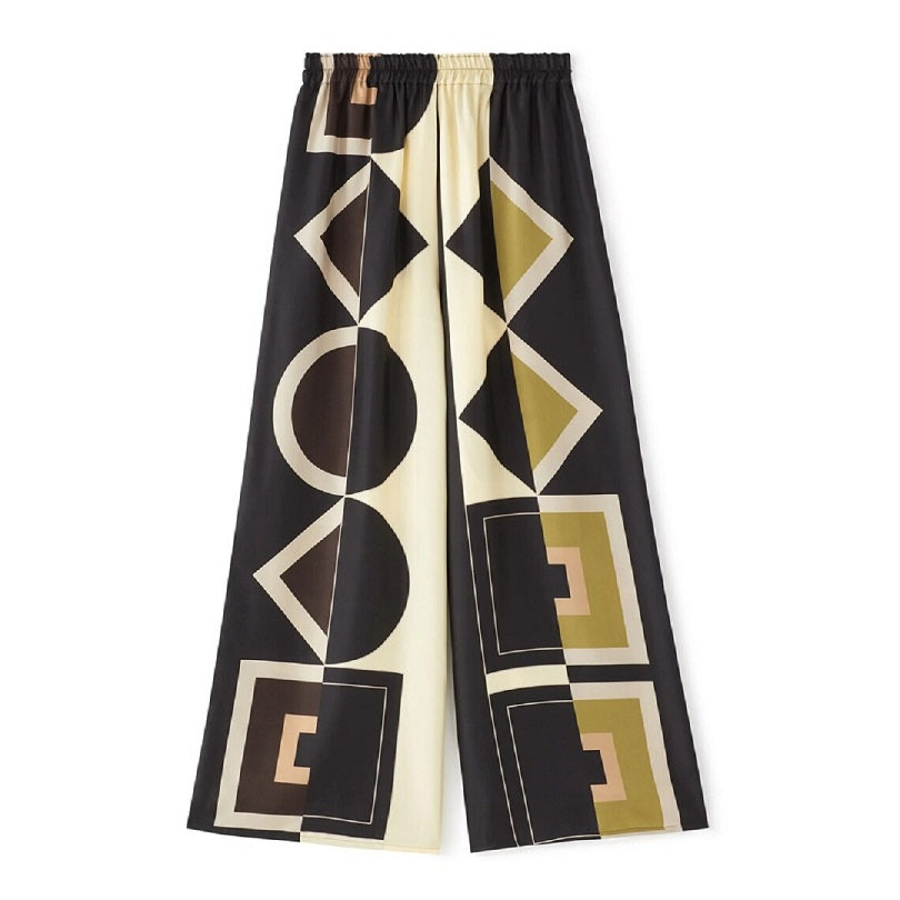 Soft Satin Silk Two Piece Top And Pant Geometric Printed Co Ord Set J5786 image 9