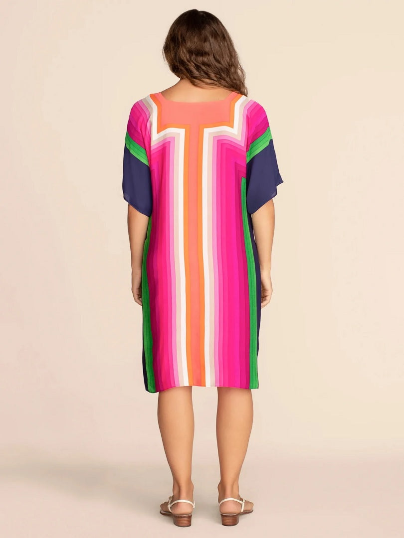 Western Short Silk Crepe Kaftan Dress J5705 image 2