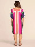 Western Short Silk Crepe Kaftan Dress J5705 image 2