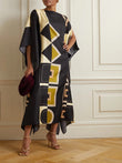 Stylish Satin Silk Printed Kaftan Dress J5788 image 1