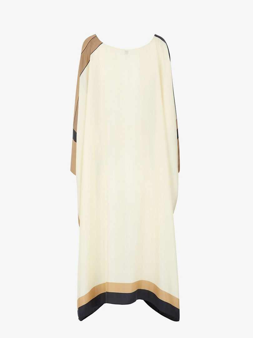 Brown Color Short Silk Crepe Kaftan Dress J5710BROWN image 3