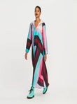 Digital Printed Collar Style French Crepe Kaftan J5712 image 1