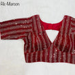 Faux Georgette With Zari Sequence Work Ready made Blouse 14-RK1 image 1