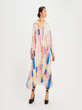 Fashion Wear Block Printed Party Wear French Crepe Kaftan Top J5713 image 3
