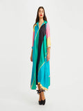Long Collar Style French Crepe Kaftan Kurti J5714 image 1