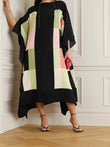 Summertime Boat Neck Printed Soft Silk Crepe Kaftan For Women J5609 image 1
