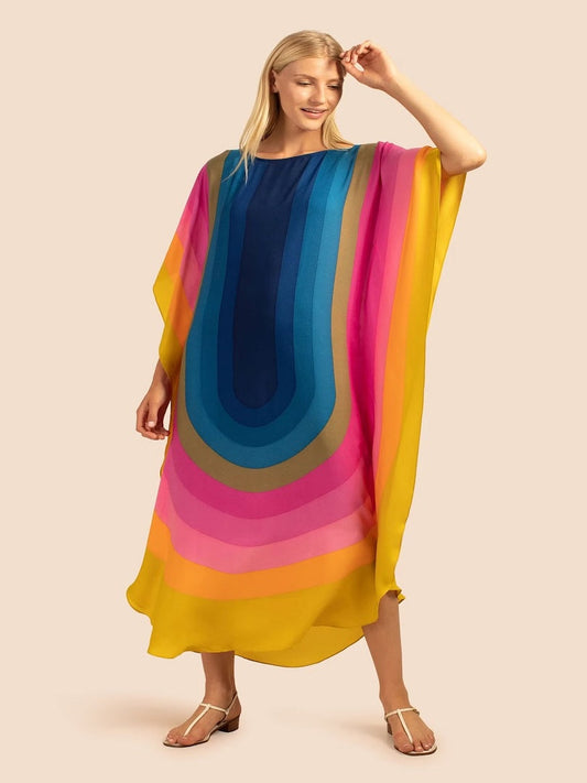 French Moss Prism Kaftan Dress J5703 image 1