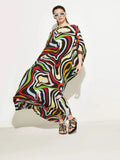 Casual Wear Silk Crepe Abstract Printed Free Size Kaftan J5699 image 1