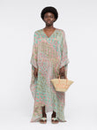 Georgette Animal Printed Beach Cover up Women Kaftan J5674 image 1