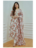 Multi Color Flower Printed Dress For Women & Girls Wear Top Bottom Dupatta Shalwar Suit AK image 2