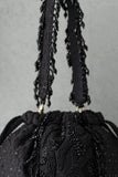 Black Indian Handmade Women's Embroidered Clutch Purse, Potli Bag Pouch image 7