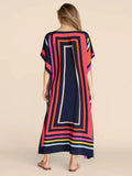Calf Length Boat Neck Style Satin Silk Modest Wear Printed Kaftan J5625 image 2