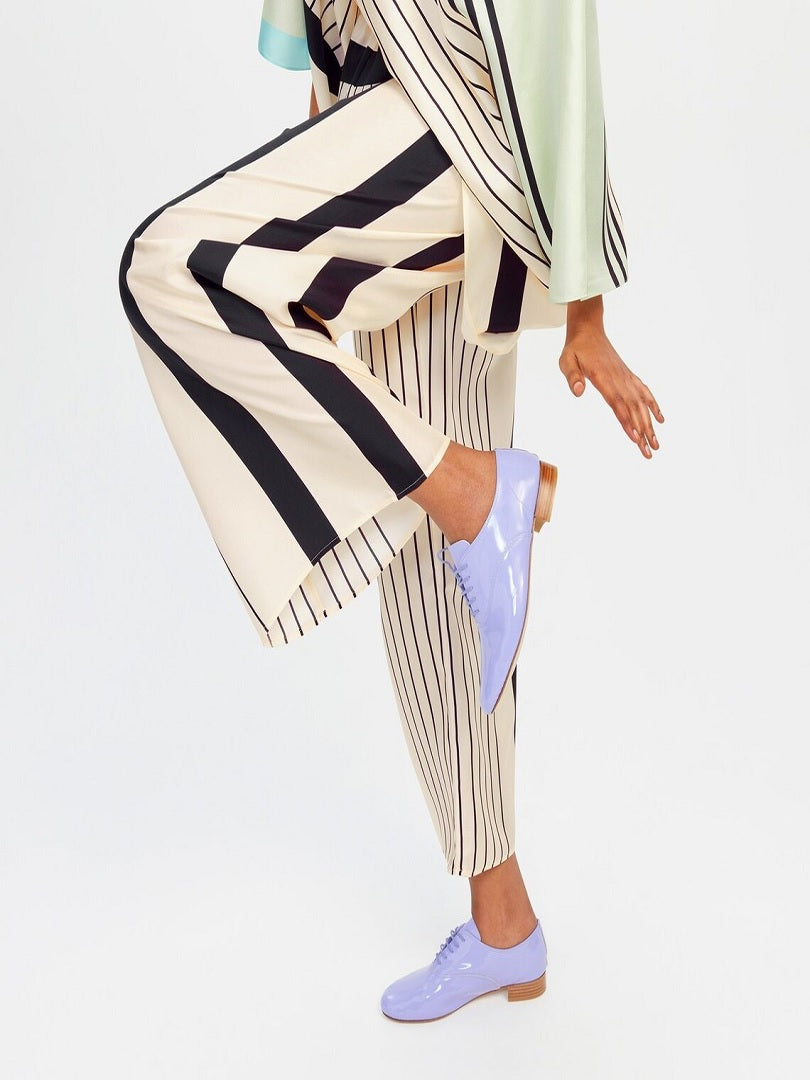 V-Neck Style Stripped Printed Satin Silk Co-ord Sets Kaftan + Pant For Women J5637 image 4