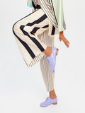 V-Neck Style Stripped Printed Satin Silk Co-ord Sets Kaftan + Pant For Women J5637 image 4