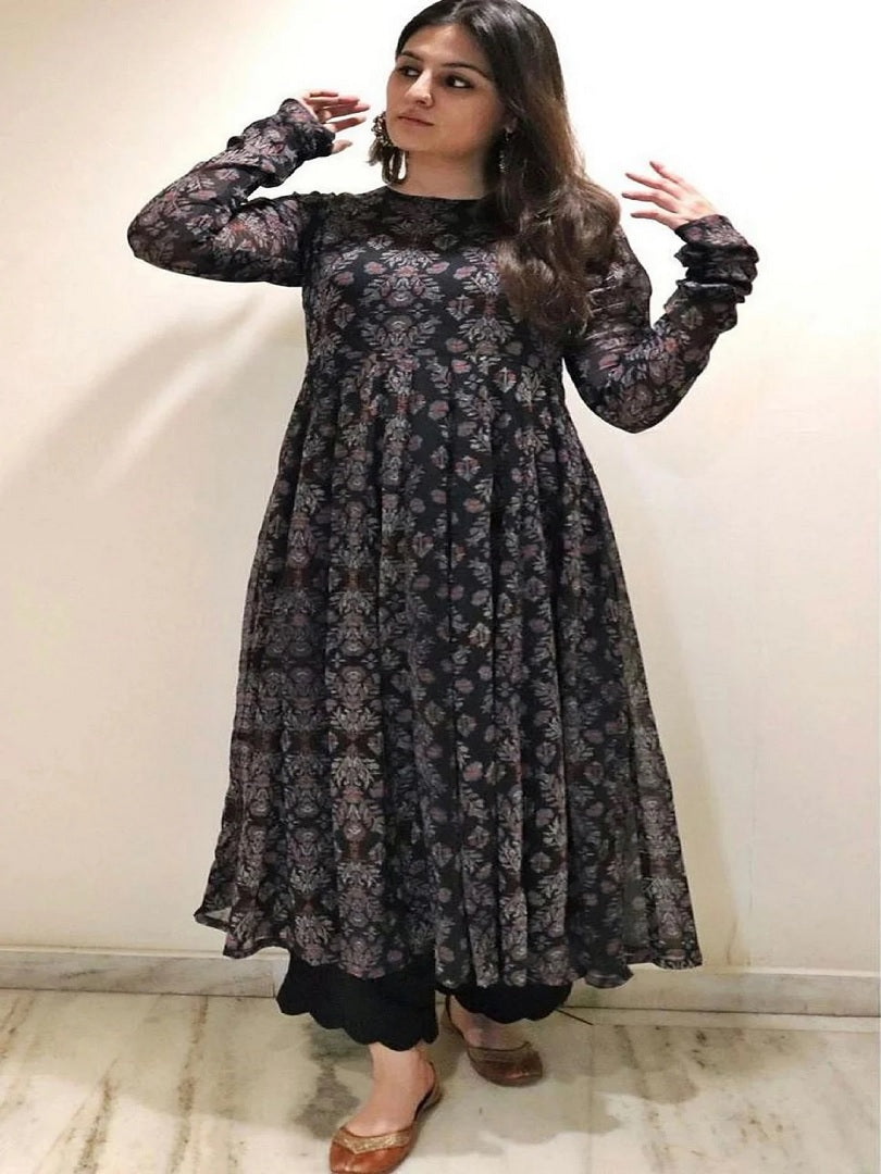 Indian Women Georgette Anarkali Kurti Readymade Fancy Dress SV image 4