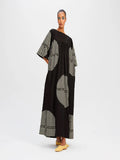Poly Rayon Cotton Black Color Maxi Dress Kaftan J5755 image 1
