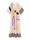 New Fancy Printed Poly Rayon Cotton Long Maxi Dress Kaftans Collection J5757 image 2
