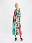 Geometric Multi Color Printed Casual Wear Poly Rayon Cotton Long Maxi Dress J5759 image 1