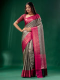 Soft Lichi Silk Jacquard Weaving Work With Gold Zari Weaving Saree image 4