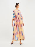 Fashion Wear Block Printed Premium Kaftan Top Maxi Dress J5760 image 1
