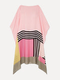Rose Pink Satin Silk Kaftan Dress J5587 image 2