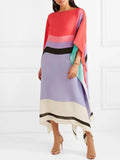 Latest Soft Silk Crepe Striped Printed Kaftan J5600 image 1