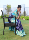 Soft Lichi Silk Jacquard Work Saree And Unstitched Blouse image 2