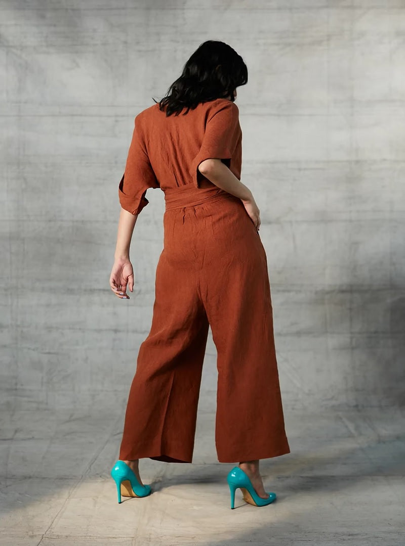 Cinnamon Linen Jumpsuit For Women image 2