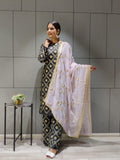 Heavy Slub Silk Jari Work Salwar Kameez With Dupatta image 1