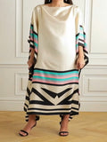 Beige Color Casual Wear Satin Silk Kaftan for Women J5584 image 1