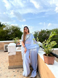 Georgette Embroidery Lace Work Saree image 1