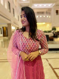 Women's Georgette Anarkali Suit With Dupatta Set Party Wear Dress SR image 5