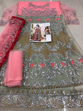 Heavy Designer Long Dress Net Sequence Embroidery With Stone Work Anarkali Suit FM image 2