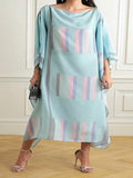 Satin Silk Printed Islamic Wear Calf Length Kaftans for Women J5586 image 3