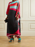 Daily Wear Calf Length Women Printed Satin Silk Kaftan J5588 image 1