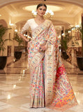 Multi Flower Design Kashmiri Silk Saree image 2