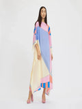 Women's Casual Wear Soft Silk Crepe Kaftan, Beach Party Wear Dress J5602 image 1